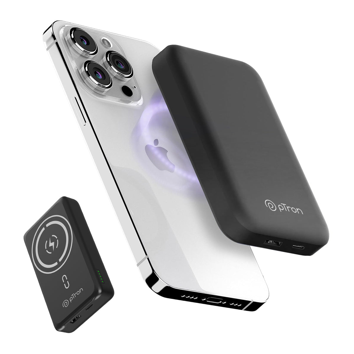 pTron Dynamo Arc 10000mAh 22.5W Nano Magnetic Power Bank Black