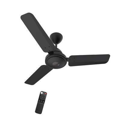 Atomberg Efficio 900 mm BLDC Motor with Remote 3 Blade Ceiling Fan Matt Black Pack of 1