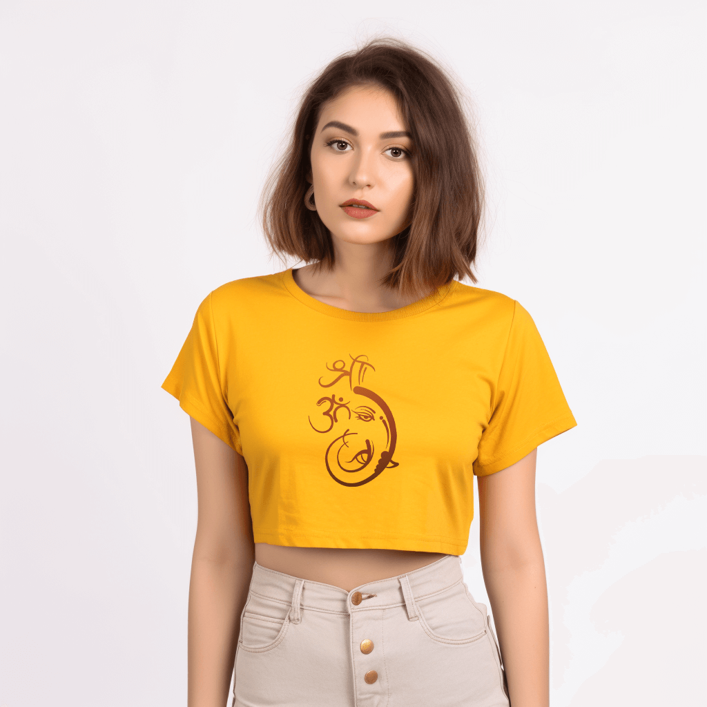 Ganpati Bappa Printed Crop top for Girl