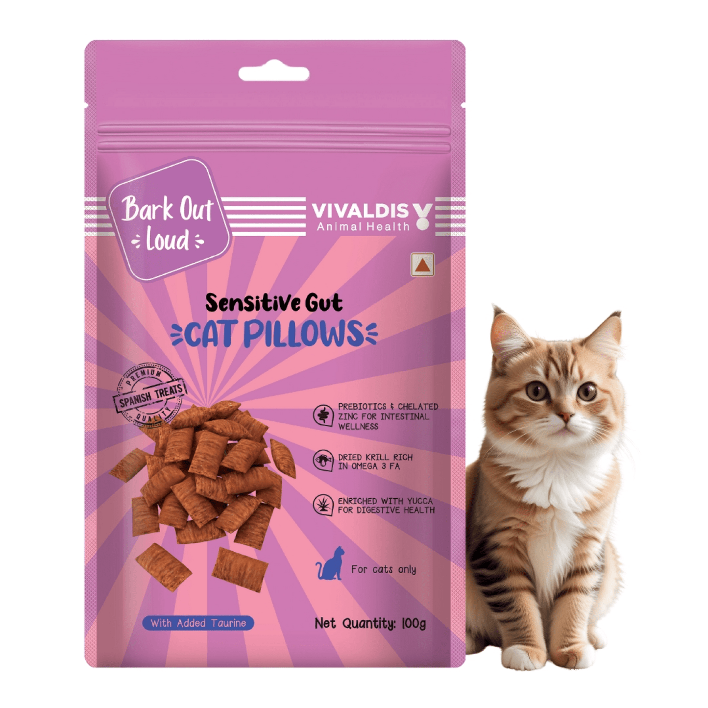 Bark Out Loud by Vivaldis Pillows for Sensitive Gut Cat Treats