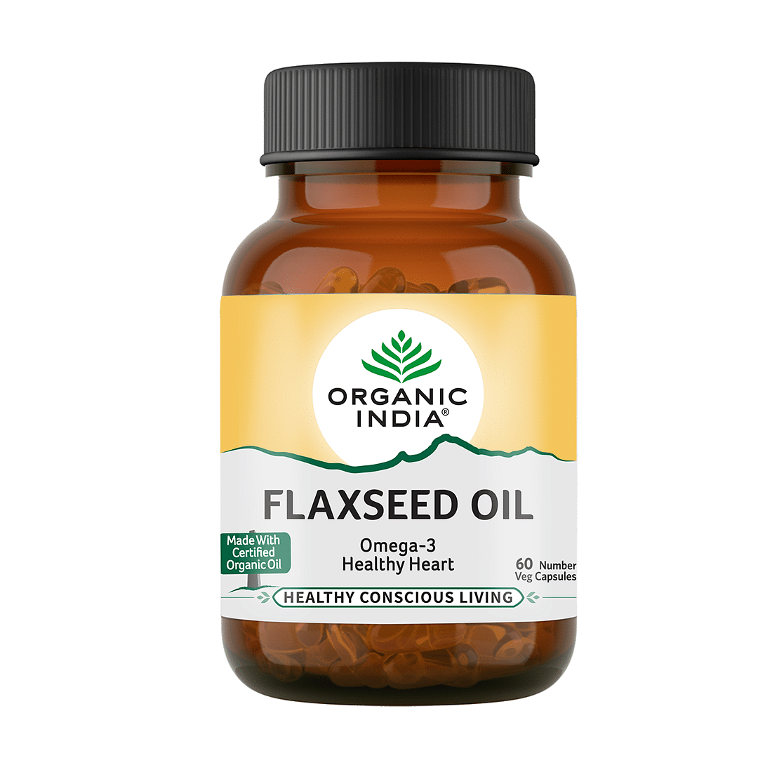 ORGANIC INDIA Flax Seed Oil 60 Veg Capsules