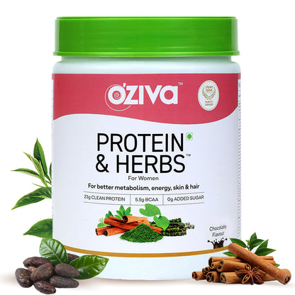 OZiva Protein & Herbs for Women Chocolate 500g, Himalayan Organics Whole Food Multivitamin for Men, 60 Veg Capsules.