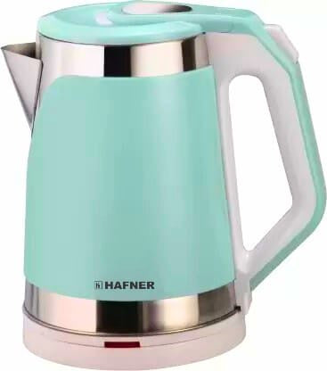 Hafner Electric Kettle with Stainless Steel BodyUsed for boiling Water Making tea and coffee Instant noodles Soup etc. 1500 Watt Green2 litre