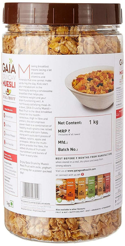 Gaia Crunchy Muesli - Real Fruit 1Kg