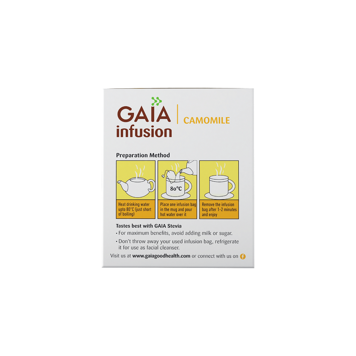 Gaia Green Tea  Camomile-25 Tea Bags