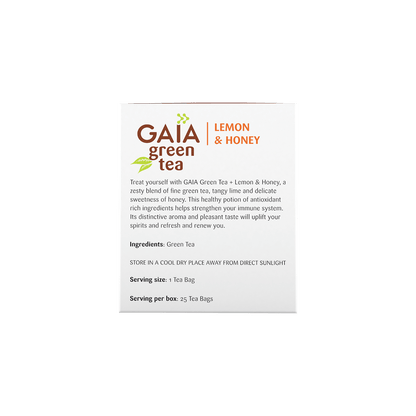 Gaia Green Tea  Lemon  Honey- 25 Tea Bags