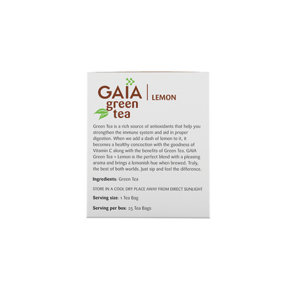 Gaia Green Tea  Lemon-25 Tea Bags