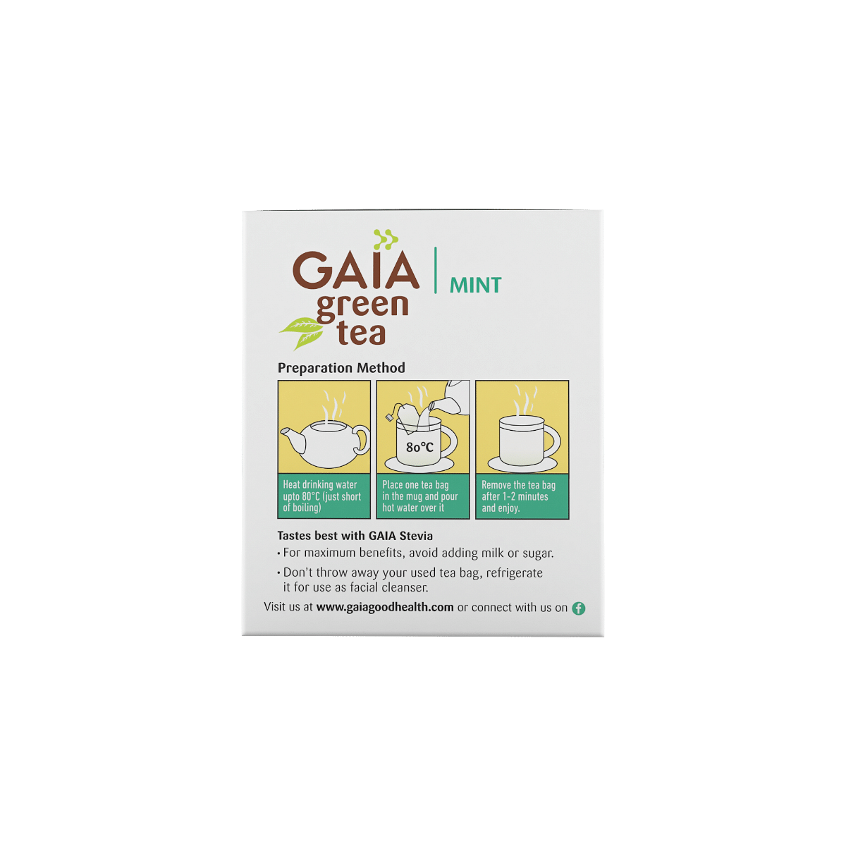 Gaia Green Tea  Mint-25 Tea Bags