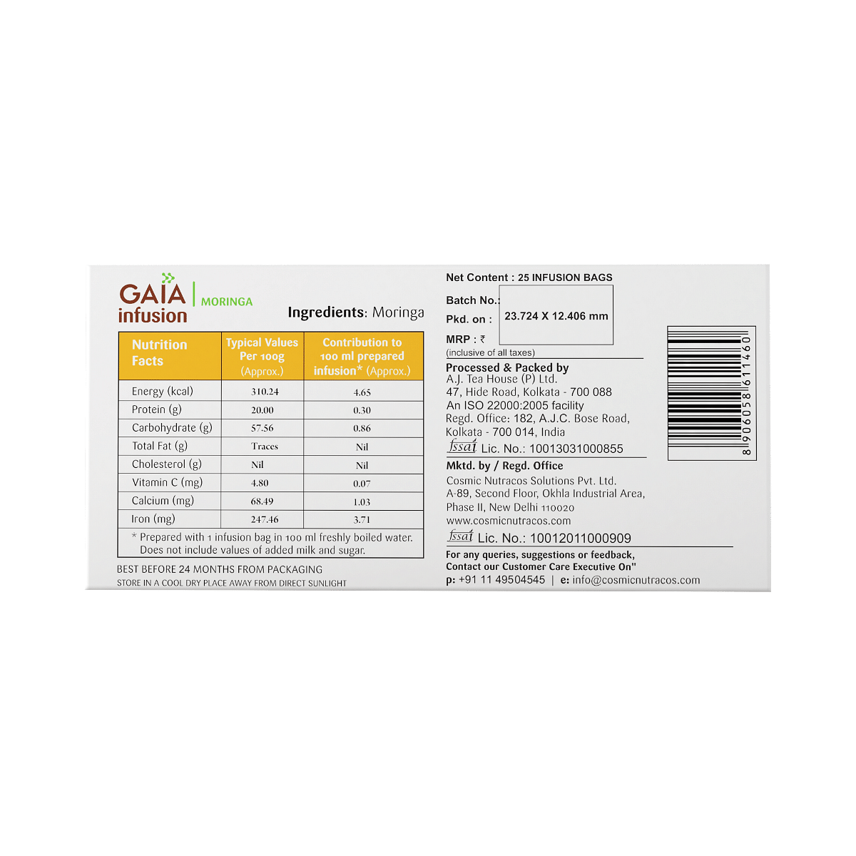 Gaia Infusion Moringa 25 Tea Bags