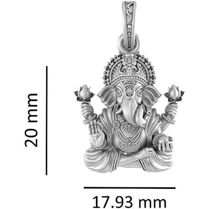 Bhagwan Ganesha Pure Silver Pendant for Men and Women  Ganpati Silver Pendant