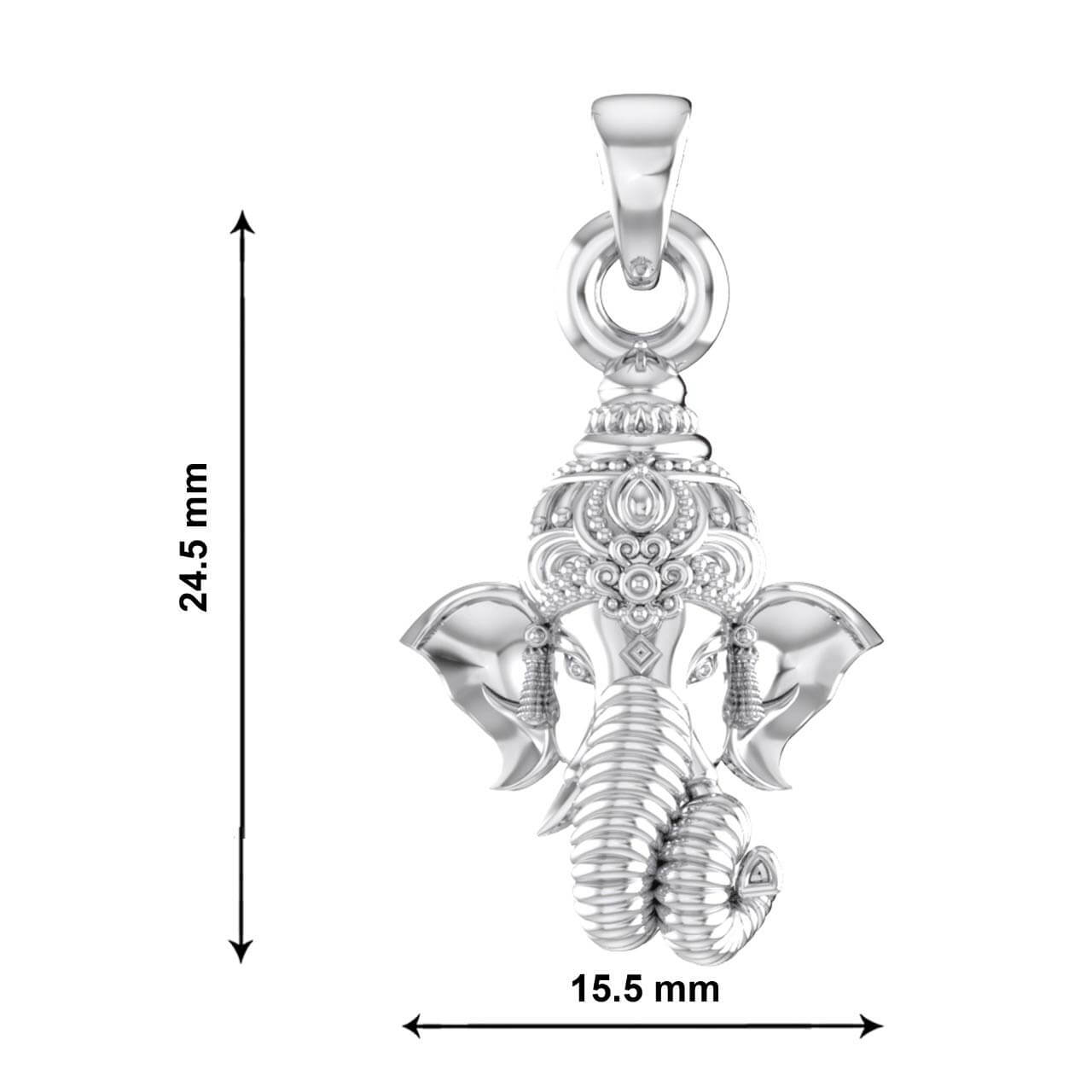 Lord Ganesha Silver Pendant for Men and Women