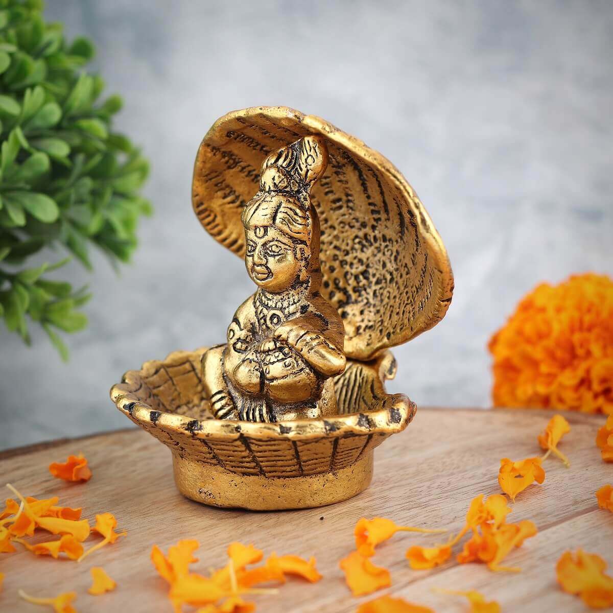Brass Finish Ladoo Gopal Idol  Home Decor  Gift Item