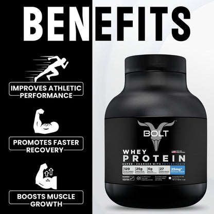 Bolt Whey Protein Powder 100 USA Made Whey Protein 2 lb 907g with PHYCOCYANIN for Quick Muscle Recovery Vegetarian