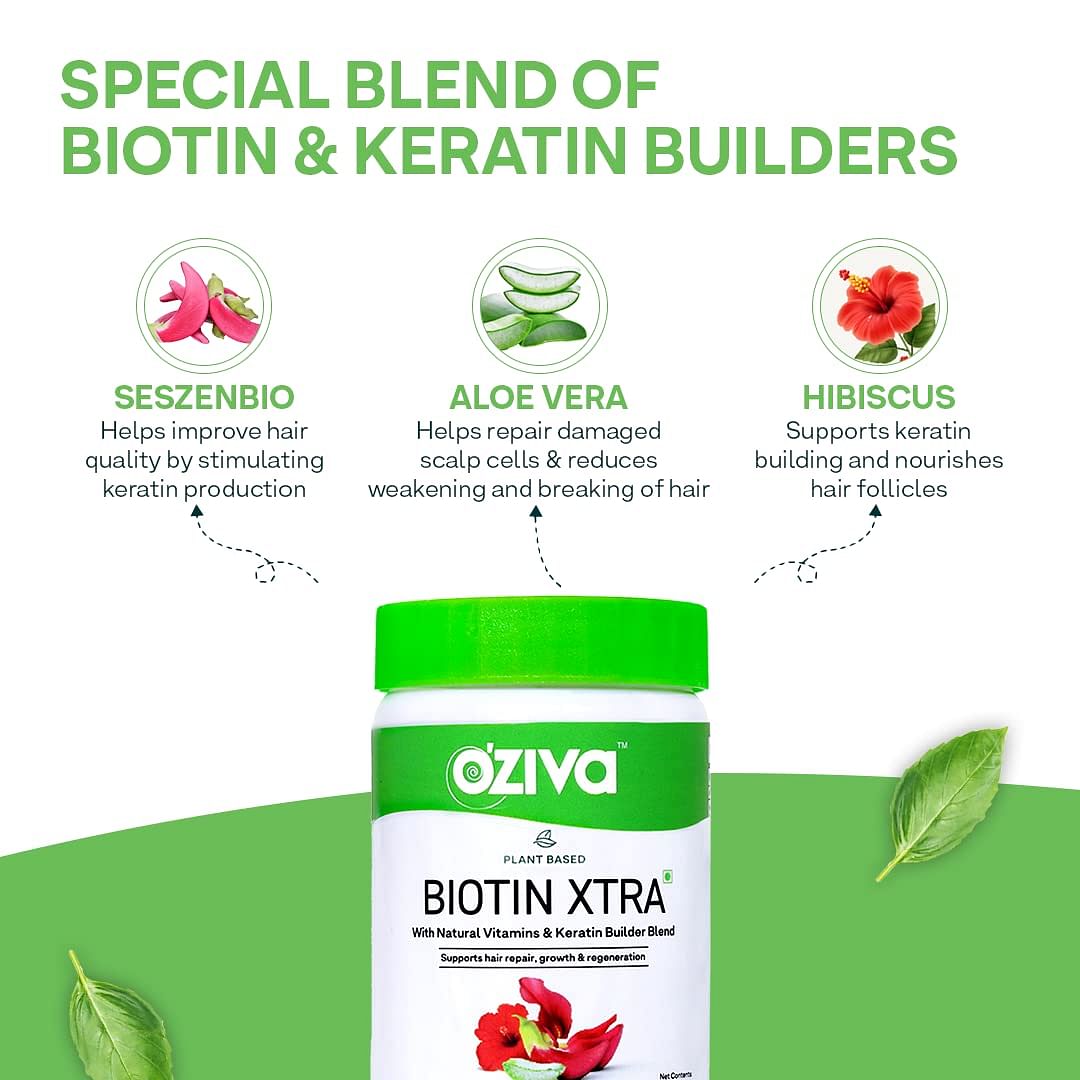 OZiva Plant Based Collagen Builder for Glowing Skin, with Biotin, Silica, Vitamin C, Berry Orange flavor.