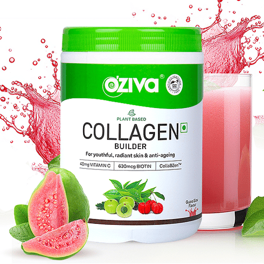 OZiva Collagen Builder for Anti-Ageing  Skin Radiance with Vitamin C Guava Glow 250 g