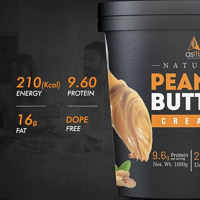 AS-IT-IS Nutrition Peanut Butter Creamy Natural and Unsweetened - 1Kg