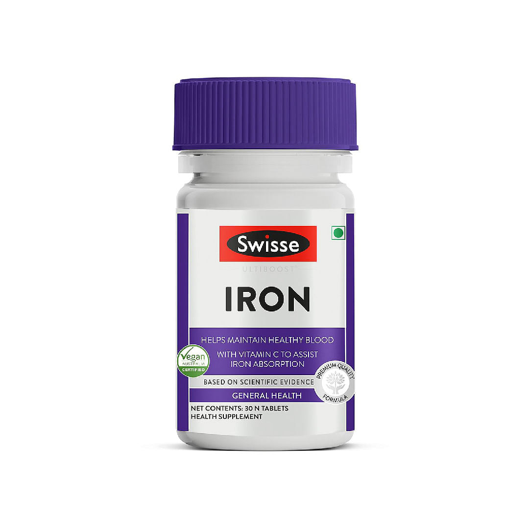 Swisse Ultiboost Iron Supplement Helps Maintain Healthy Blood With Vitamin C Vitamin B6  Vitamin B12 To Assist Iron Absorption - 30 Tablets