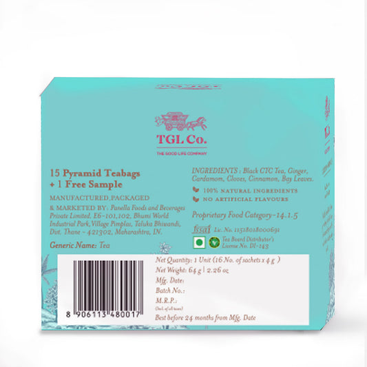 TGL Co. Kadak Masala Chai Tea 16 Tea Bags
