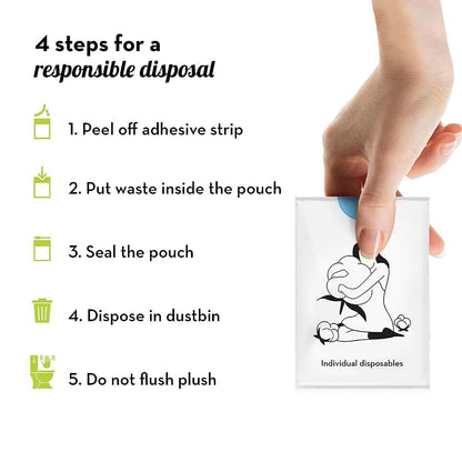 Plush Biodegradable Disposal Pouches Pack of 50