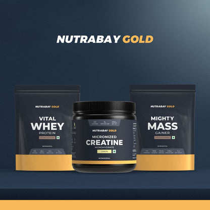 Nutrabay Gold Micronised Creatine Monohydrate 250g  62 Serving  Lemon Flavor  Greater Strength