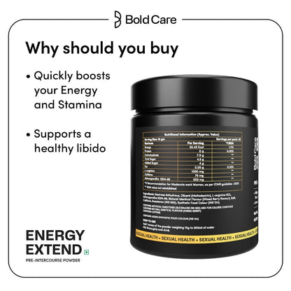 Bold Care Energy Extend Elixir - Pre-intercourse Powder Quickly Boosts Energy Level Increases Blood Flow to Vital Organs Mixed Berry Flavour