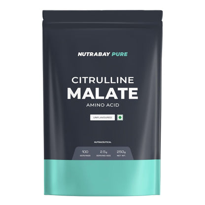 Nutrabay Pure Citrulline Malate 250g  100 Servings  Unflavoured  Fast Recovery  Build Muscle