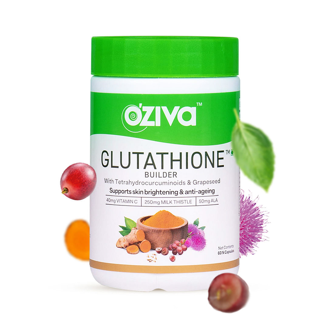 Oziva Plant Based Glutathione Builder  60 Capsules Vitamins  Milk Thistle  Ala  Skin Brightening  Anti Ageing