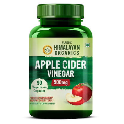 Vlados Himalayan Organics Apple Cider Vinegar Supplement for Body Detoxification  Supports Digestive Health - 90 Veg Capsules