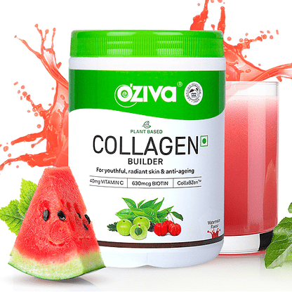 OZiva Collagen Builder for Anti-Ageing  Skin Radiance with Vitamin C Watermelon