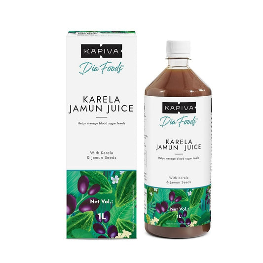 Kapiva Karela Jamun Juice Supports Healthy Blood Sugar 1 L Unflavoured