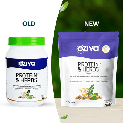 OZiva Protein  Herbs for Men Chocolate