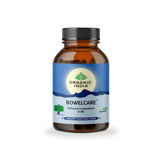 ORGANIC INDIA Bowelcare Capsules: Relieves Constipation, IBS, Improves Digestion & Peristalsis - 180 Veg Capsules