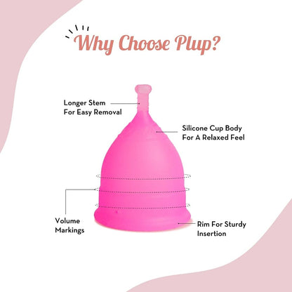 Plush 100 Reusable Menstrual Cup With Medical Grade Silicone Extra Small - Pink