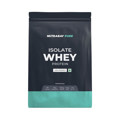 Nutrabay Pure 100 Raw Whey Protein Isolate  Protein Powder for Muscle Support  Recovery - Unflavoured