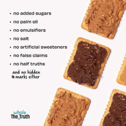 The Whole Truth - No Added Sugar Protein Peanut Butter - 925g with 11g protein per serve - Crunchy - Unsweetened