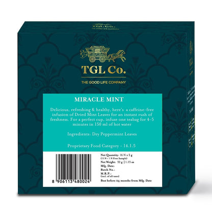 TGL Co. Miracle Mint Tea Herbal Tea 16 Tea Bags