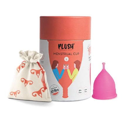 Plush 100 Reusable Menstrual Cup With Medical Grade Silicone Large - Pink