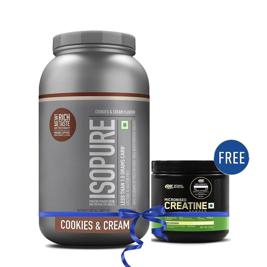 Isopure 100 Whey Isolate Protein Cookies  Cream With Vitamins for Immune support Lactose  Gluten-Free Vegetarian protein for Men  Women