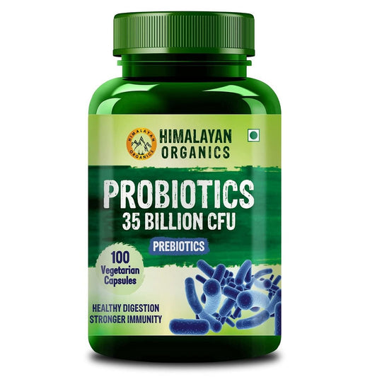 Himalayan Organics Probiotics Supplement 35 Billion CFU  100 Veg Capsules  Prebiotics  Digestion  Immunity