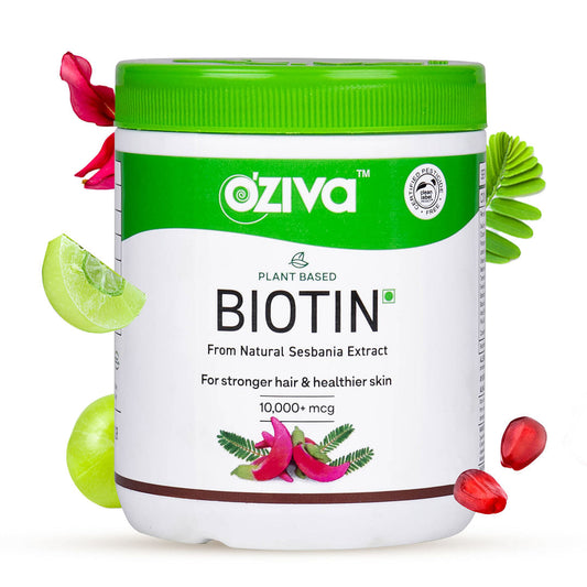 OZiva Plant Based Biotin 125g  For Natural Sesbania Extract  Hair  Healthier Skin