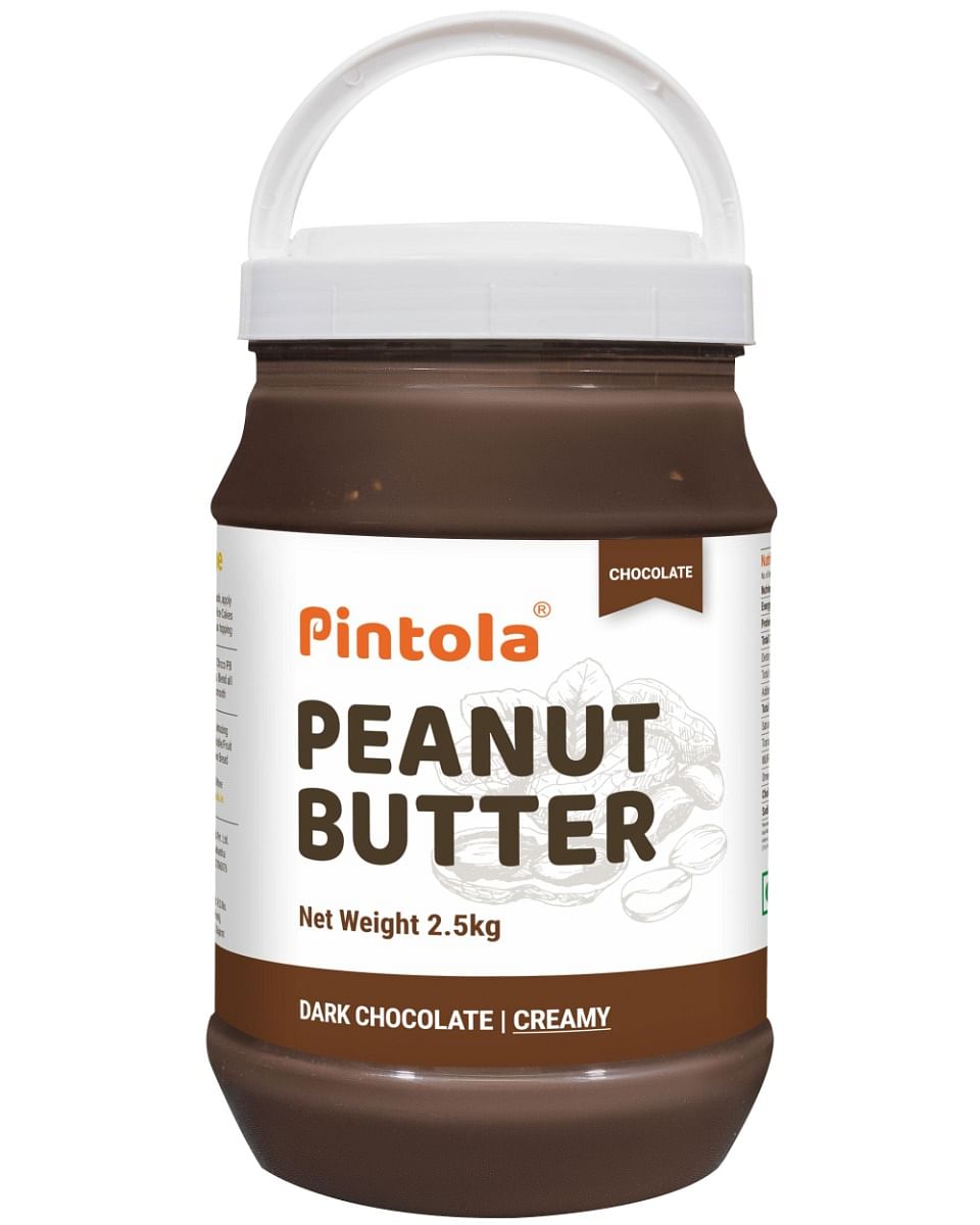 Pintola Choco Spread Peanut Butter: Premium peanuts, rich dark chocolate, Non-GMO, Gluten-Free, Zero Cholesterol, Creamy.