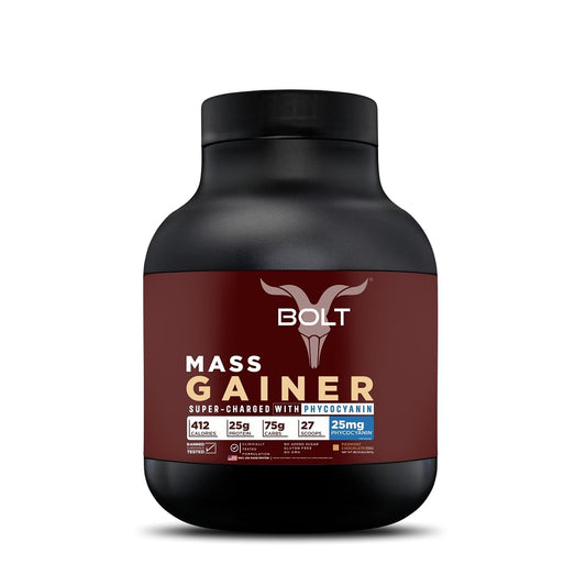 Bolt Mass Gainer 2.26kg  Piedmont Chocolate  22 Servings  22g Protein  25mg Phycocyanin  Muscle Gain  Weight Gain