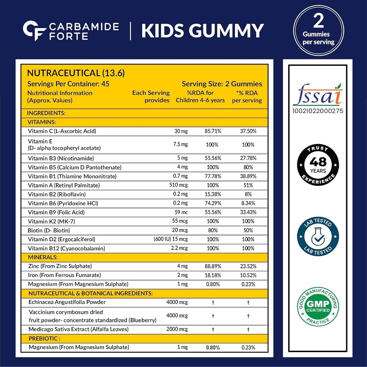 Carbamide Forte Multivitamin Gummies for Kids  Adults with Superfoods