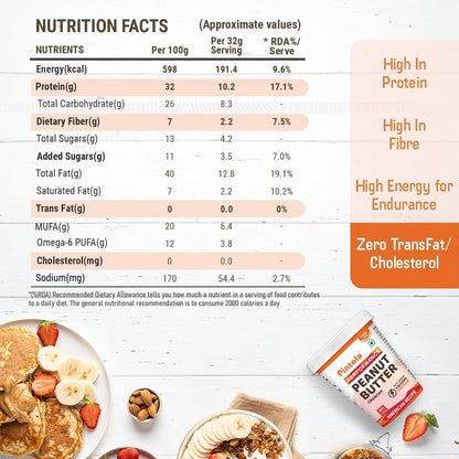 Pintola American Recipe Performance Series Peanut Butter Crunchy  Vegan Protein  32 Protein  High Protein  Fiber