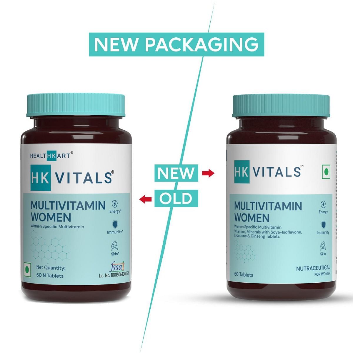 HealthKart HK Vitals Multivitamin for Women With Zinc Vitamin C Vitamin D Multiminerals  Ginseng Extract Boosts Energy Stamina  Skin Health