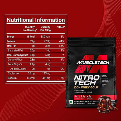 Muscletech Nitrotech 100 Whey Gold Double Rich Chocolate