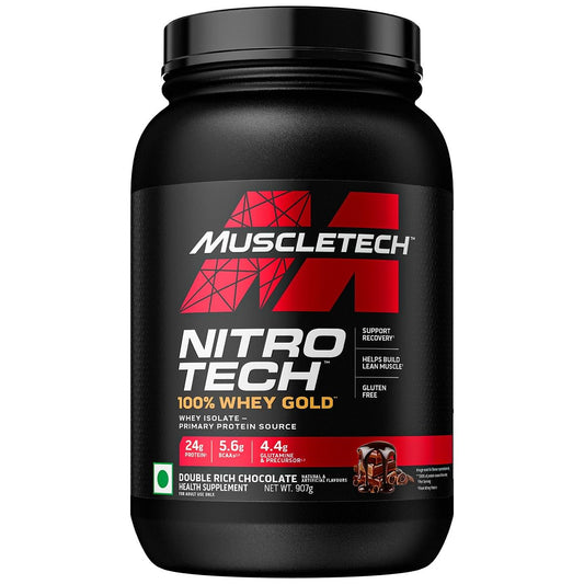 Muscletech Nitrotech 100 Whey Gold 907g Double Rich Chocolate