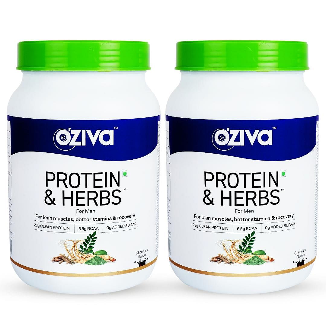 OZiva Protein  Herbs for Men Chocolate 2KG  For Muscle Building Clean