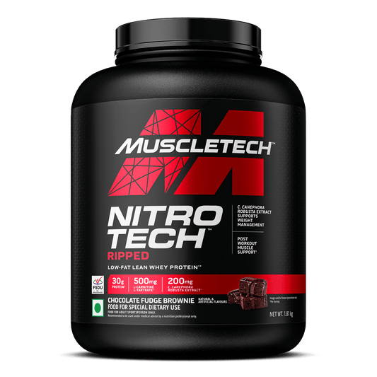 MuscleTech Nitrotech Ripped 1.81Kg  43 Serving  30g Protein  Choclate Fudge Brownie Flavour  Weight Management  Muscle Support