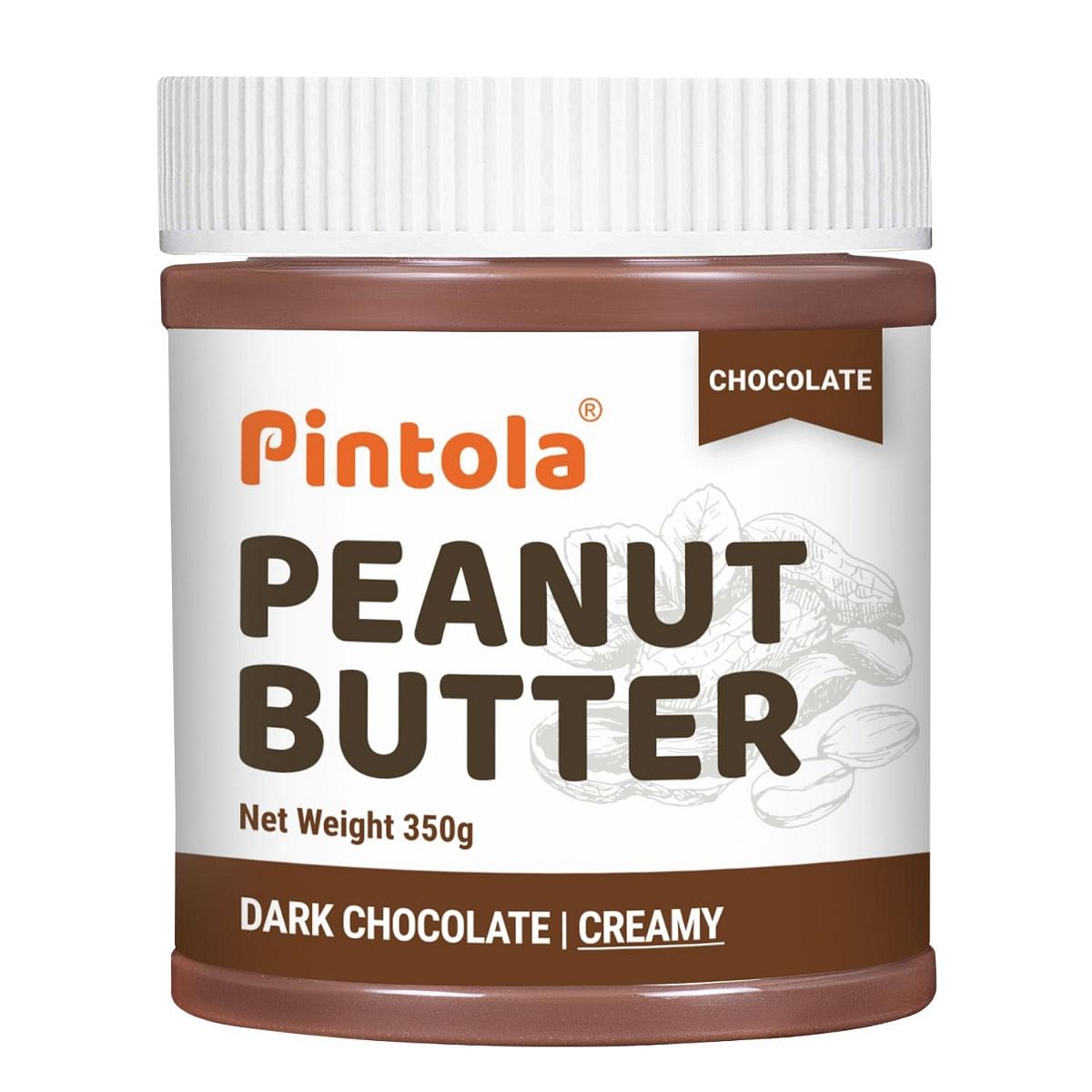 Pintola Choco Spread Peanut Butter: Premium peanuts, rich dark chocolate, Non-GMO, Gluten-Free, Zero Cholesterol, Creamy.